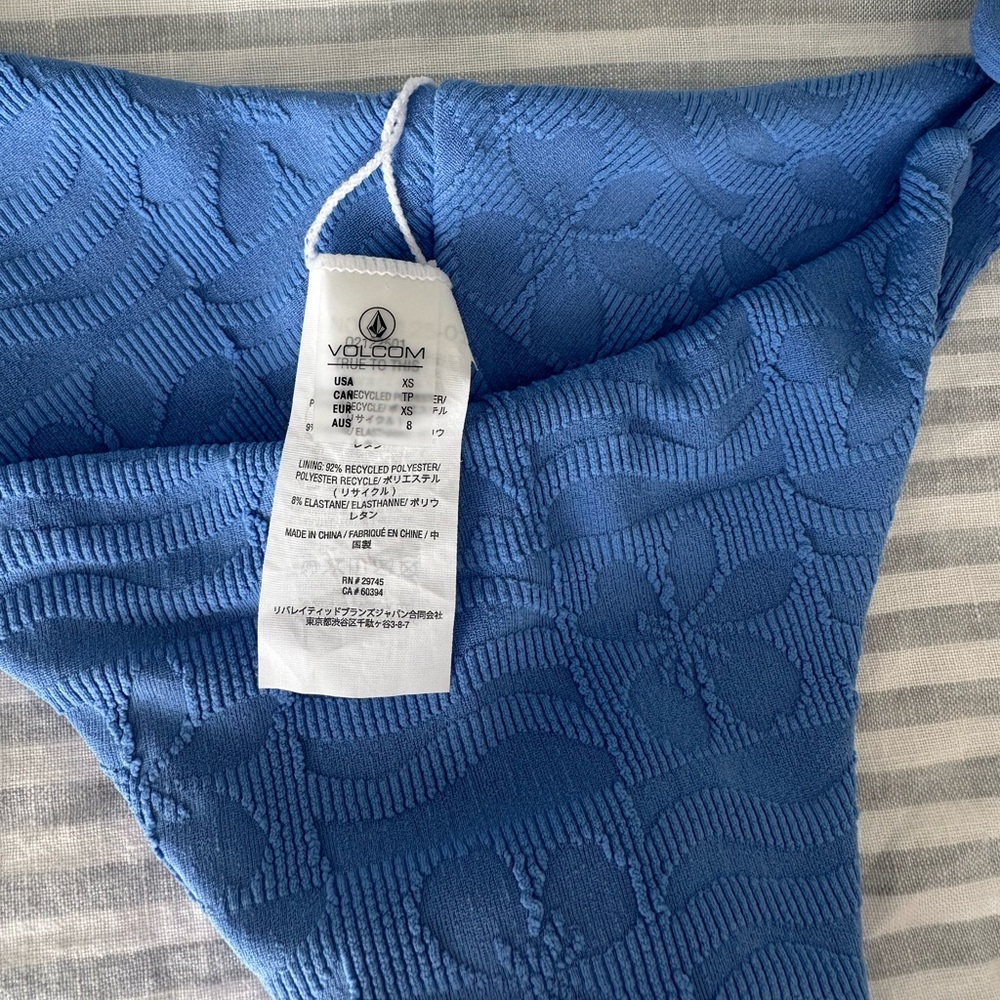 Volcom Blue Textured Bikini Set - Picture 3 of 3